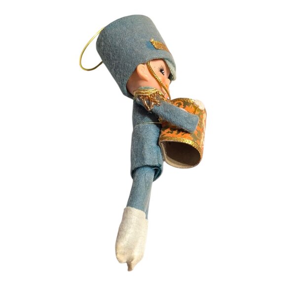 VTG Felt Pixie Elf Boy Drummer Christmas Ornament JAPAN Hanging Decor - Picture 2 of 7
